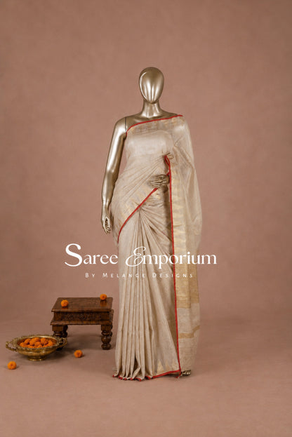 Tissue Linen Embroidery Sarees MDS0080
