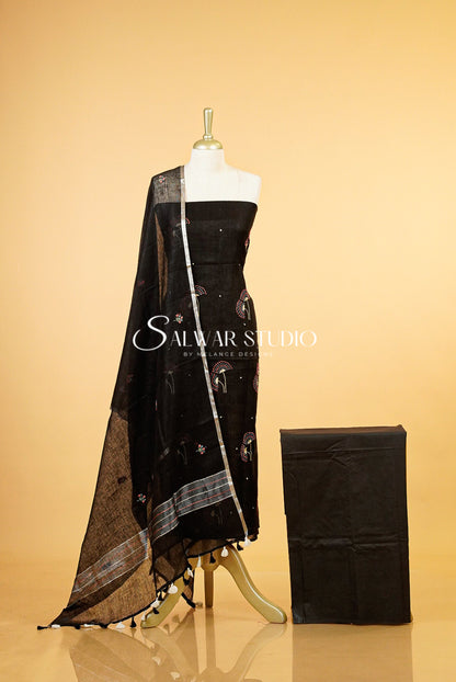 Linen Embroidery Unstitched Salwar Suits AC0059