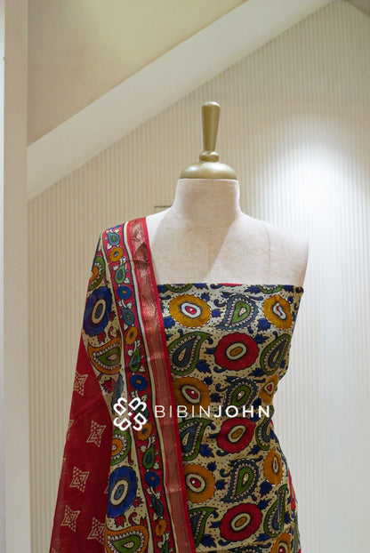 Printed Chanderi Unstitched Salwar Suit Material BJ1854