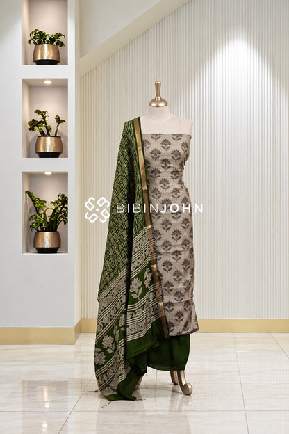 Art Maheswari Unstitched Salwar Suit Material Beige BJ1819