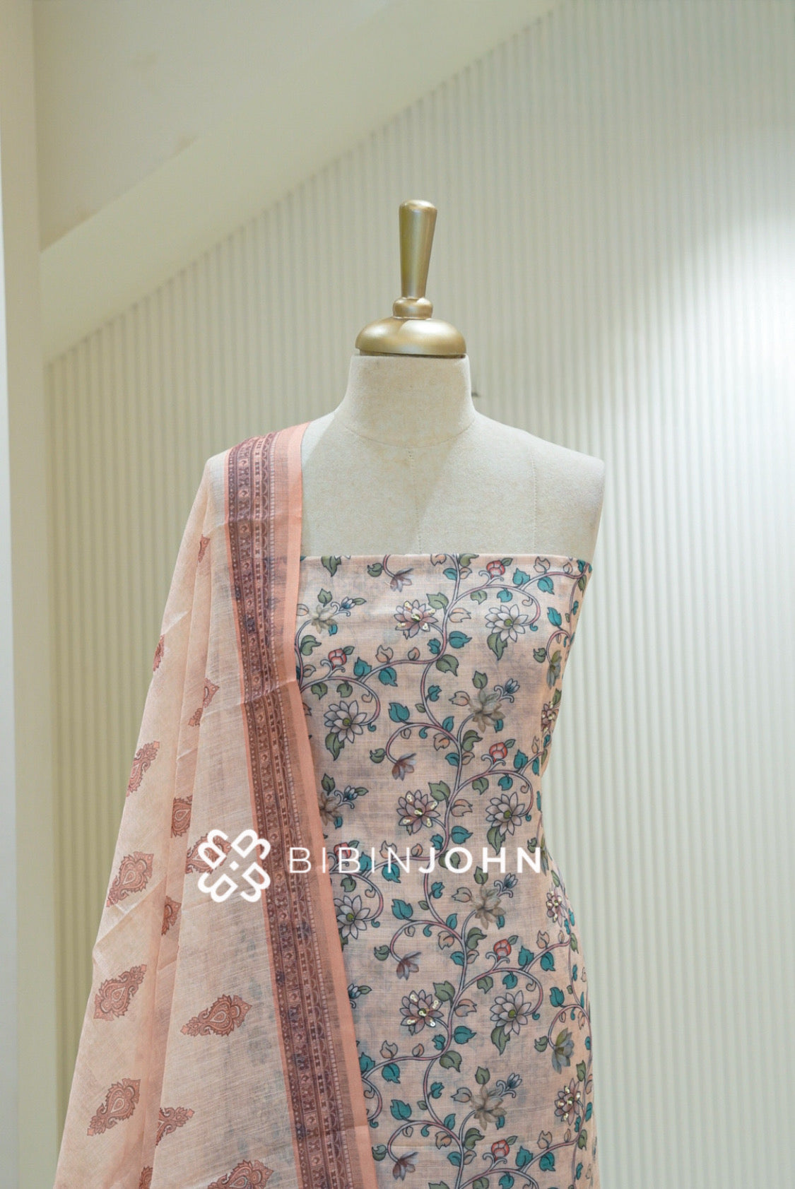 Art Linen Unstitched Salwar Suit Material Light Blush Pink BJ2371