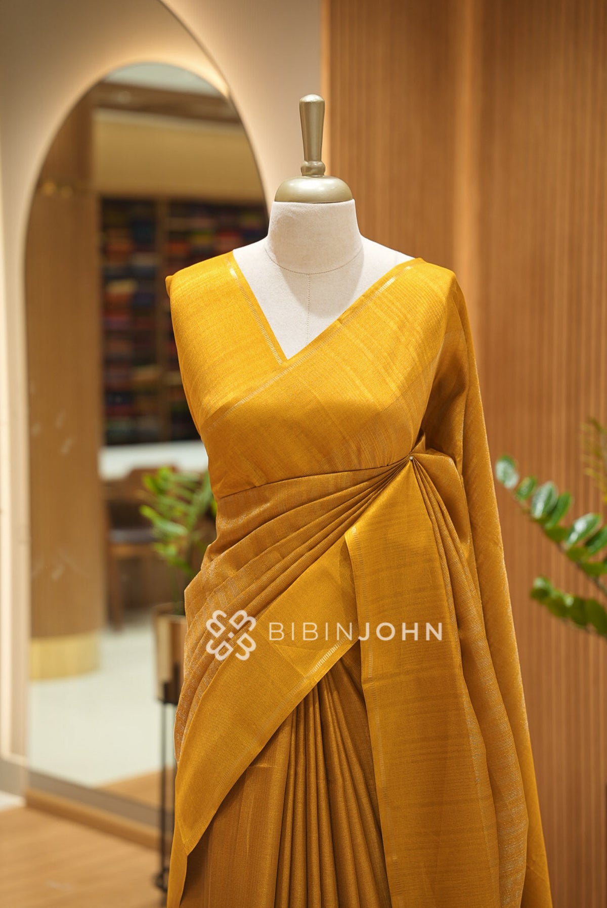 Semi Tussar Weaving Saree For Women Mustard Yellow BJ2647