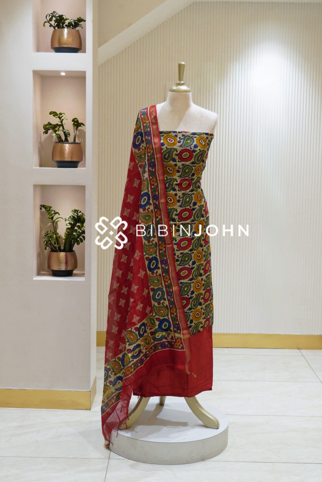 Printed Chanderi Unstitched Salwar Suit Material BJ1854