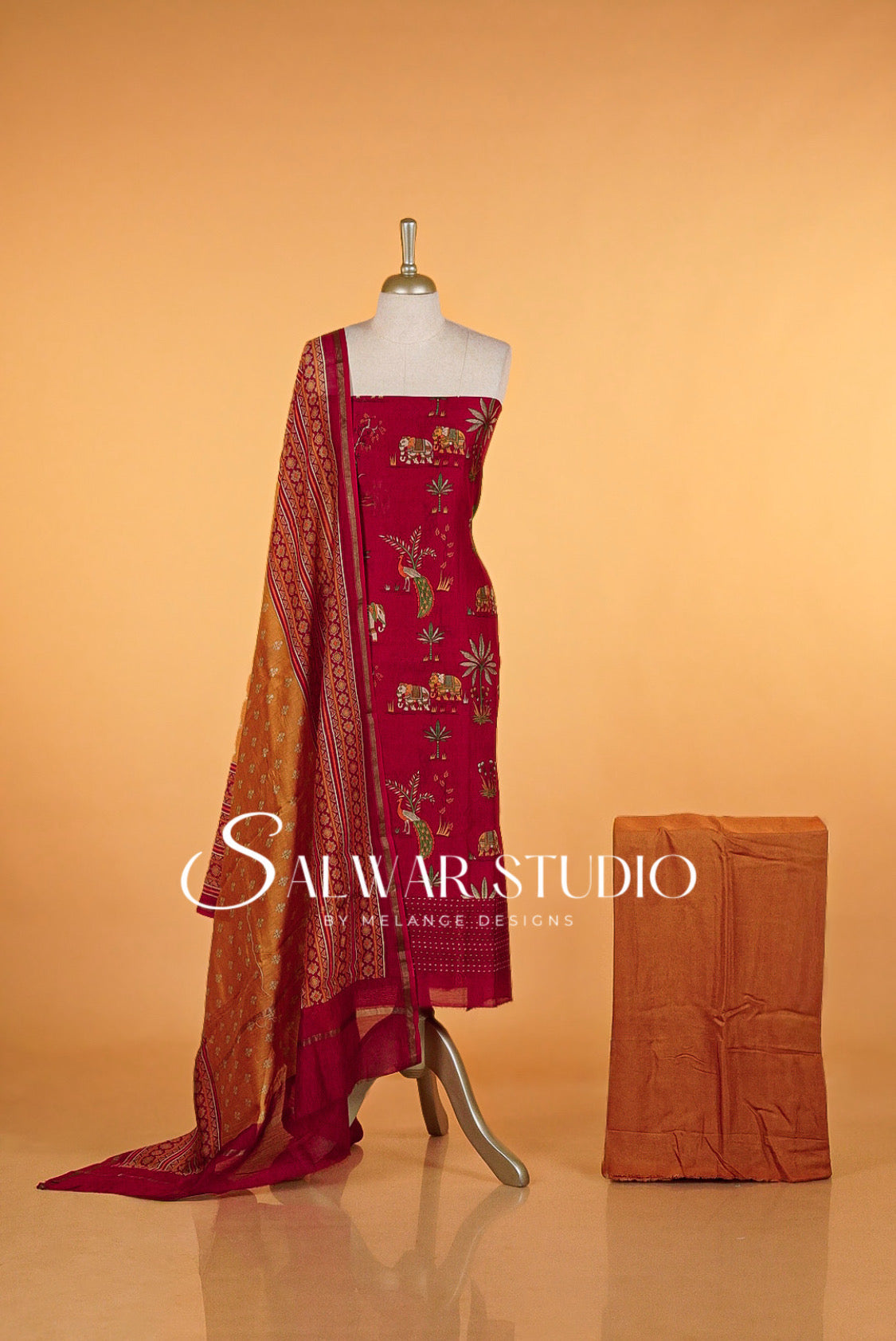 Printed Chanderi Unstitched Salwar Suits AC0029