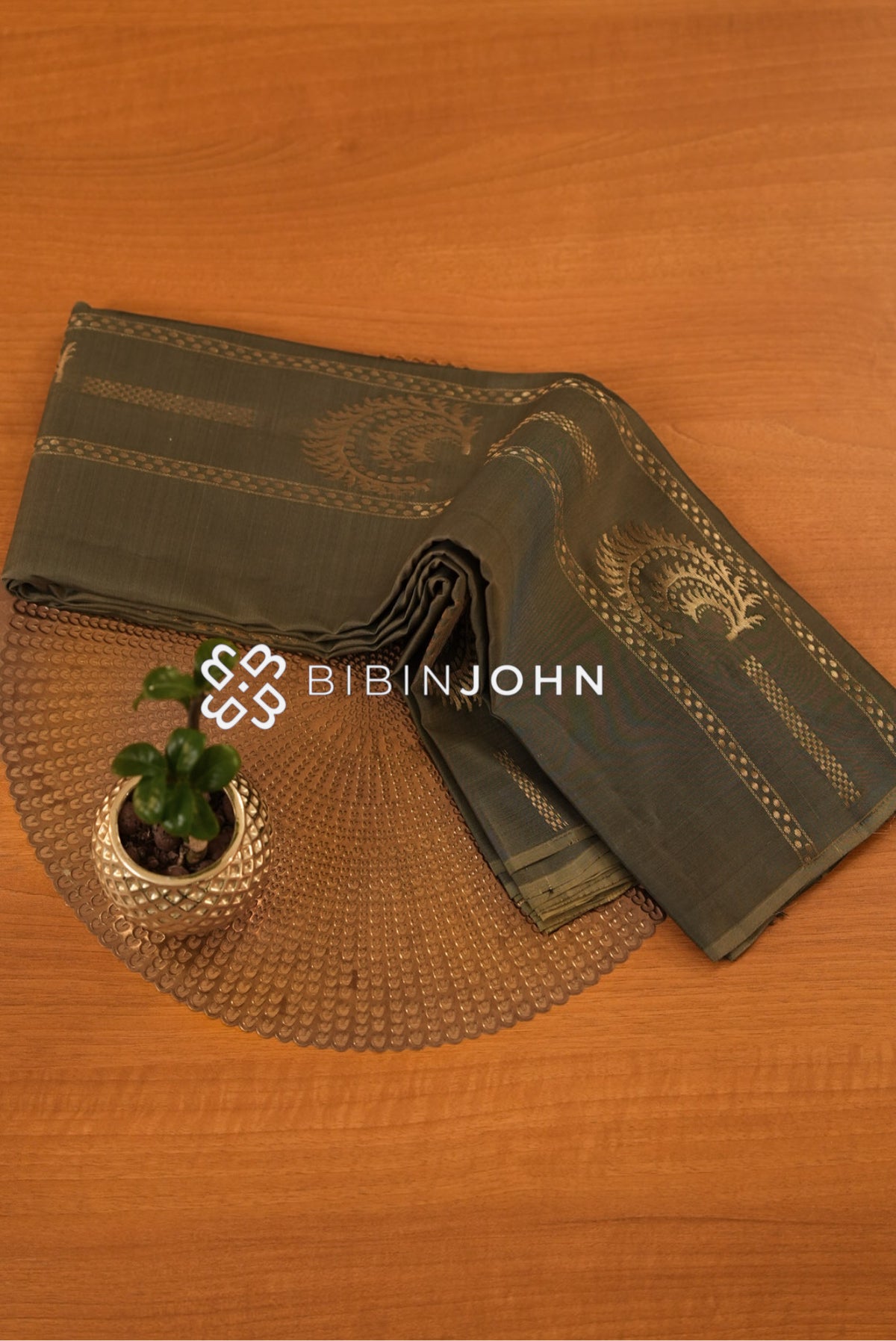Silk Saree For Women Deep Olive Green BJ2344