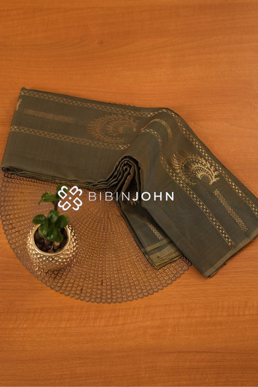 Silk Saree For Women Deep Olive Green BJ2344