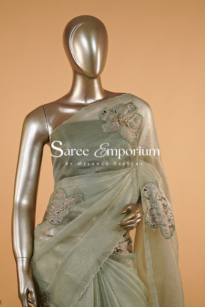 Tissue Applique Saree MDS0143