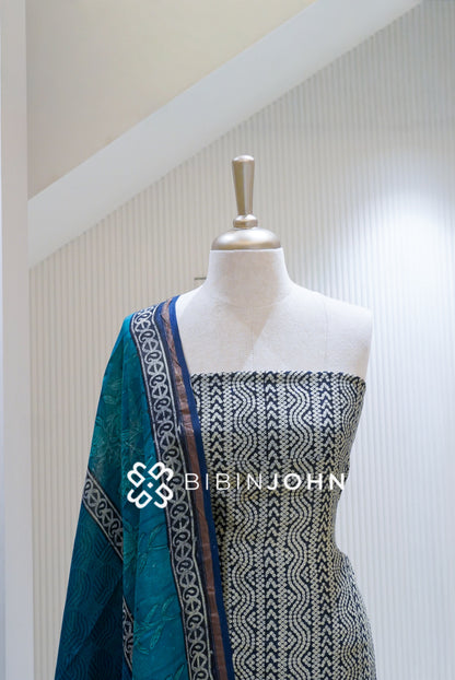 Printed Chanderi Unstitched Salwar Suit Material BJ1697