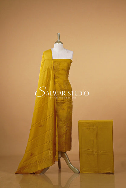 Chanderi Embroidery Unstitched Salwar suits AC0070