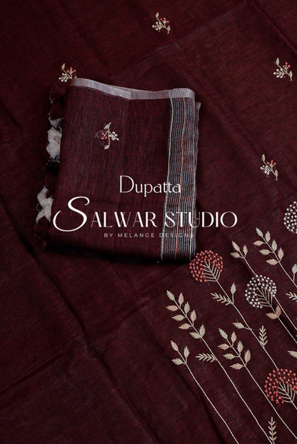Linen Embroidery Unstitched Salwar Suits AC0055