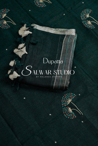 Linen Embroidery Unstitched Salwar Suits AC0057