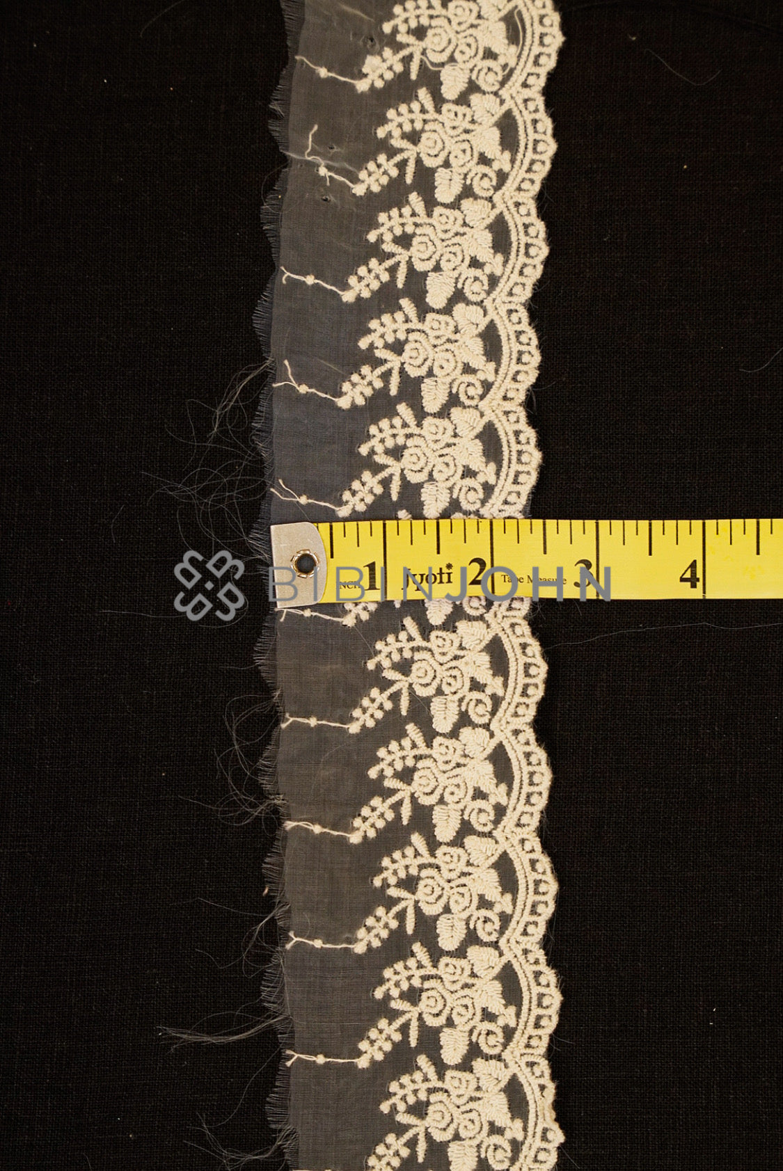 Organza Embroidery Lace Off White  close view