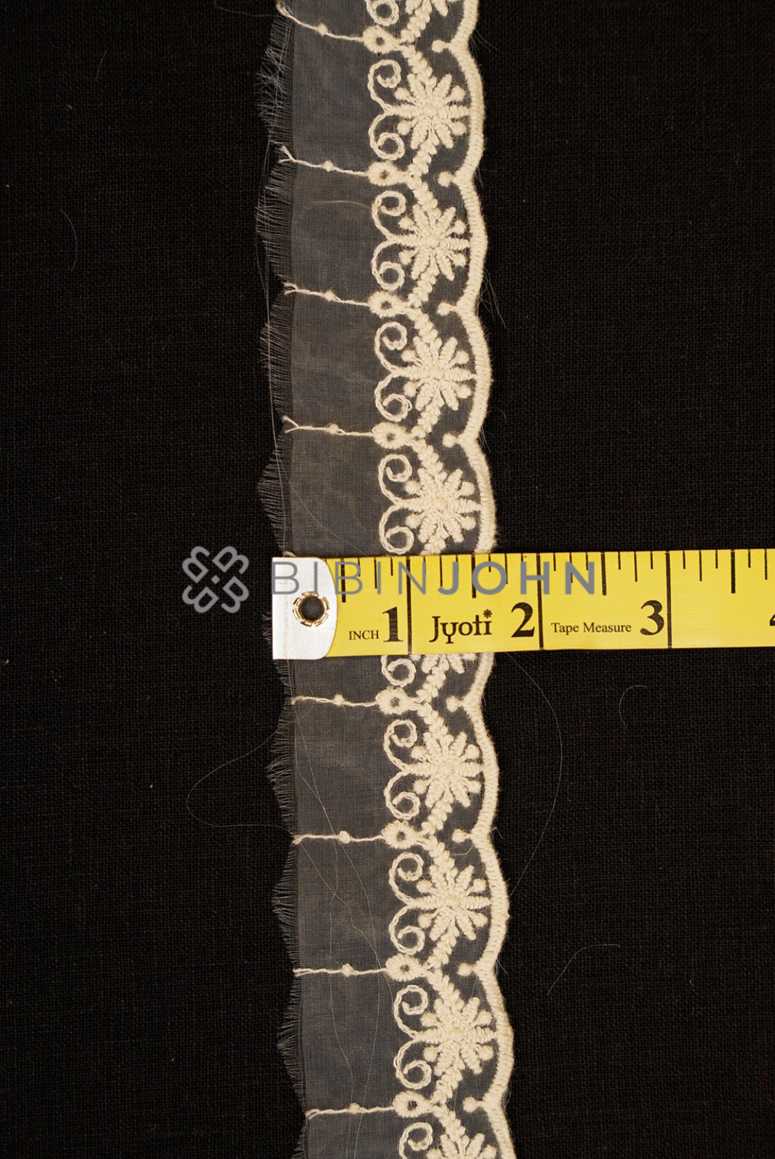Organza Embroidery Lace Off White  close view