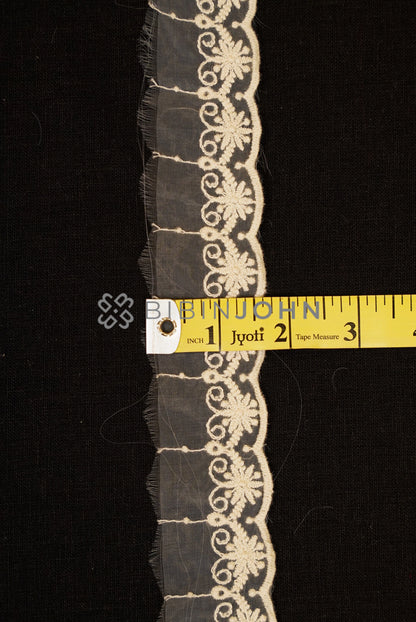 Organza Embroidery Lace Off White  close view