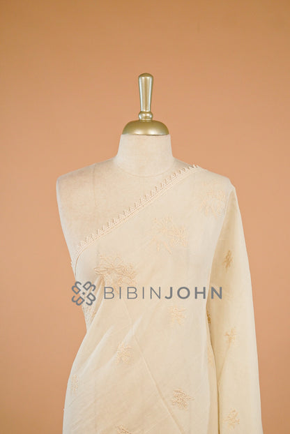 Mul Cotton Embroidery Dupatta For Women close view.