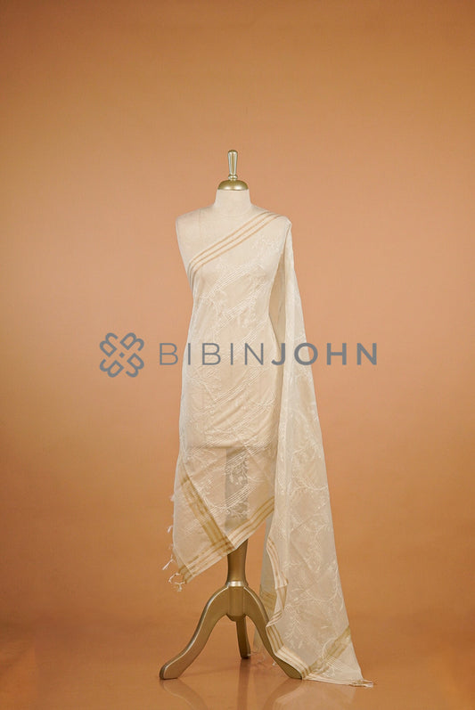 Silk Dupatta For Women Off White.