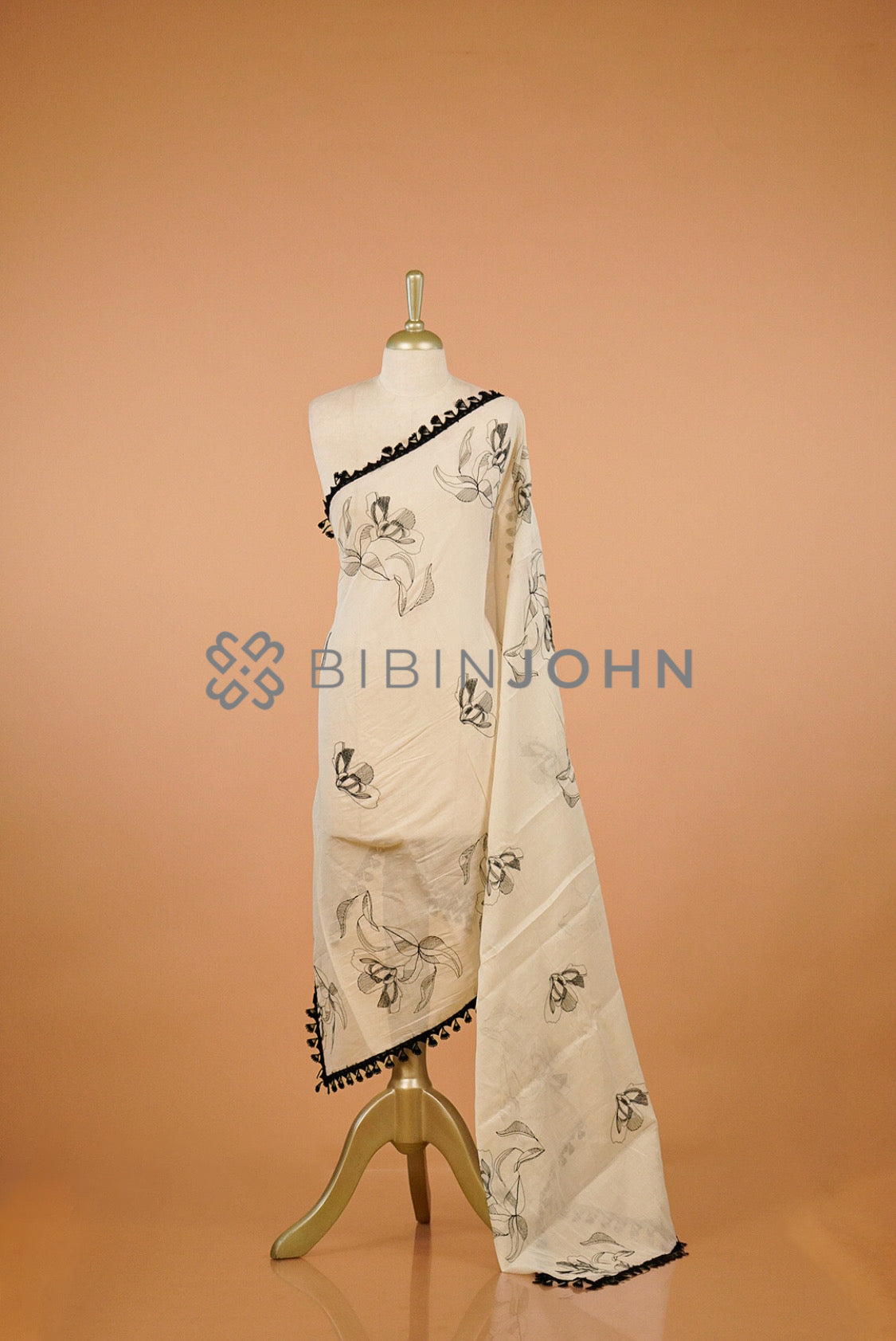 Cotton Embroidery Dupatta For Women Off White