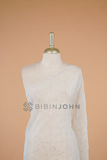 Organza Embroidery Dupatta For Women close view.
