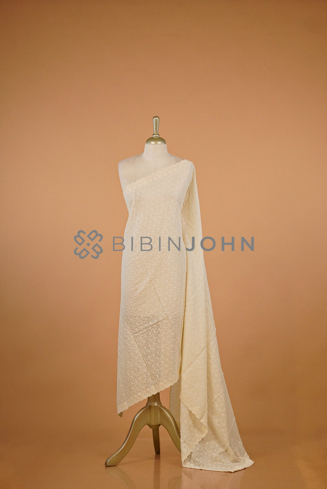 Cotton Embroidery Dupatta For Women Off White