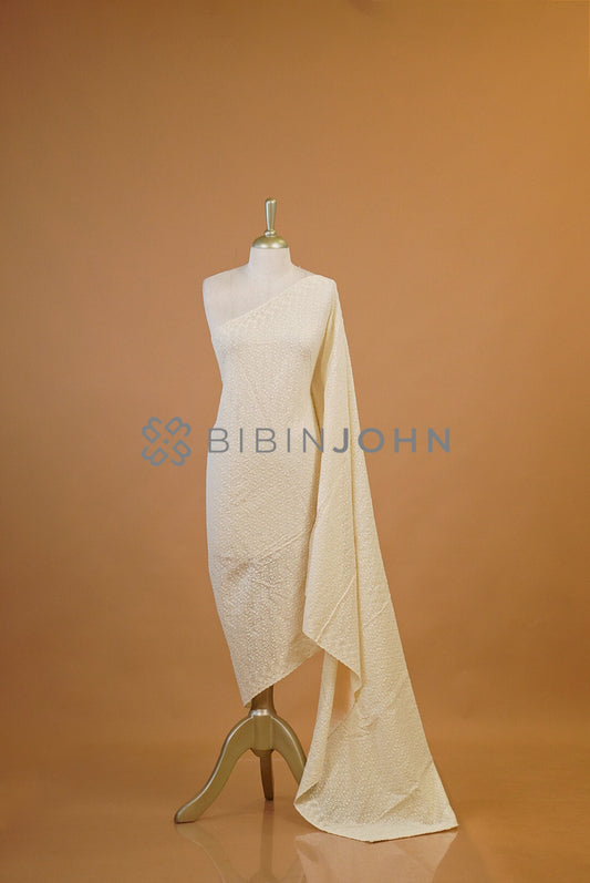 Cotta Embroidery Dupatta For Women Off White