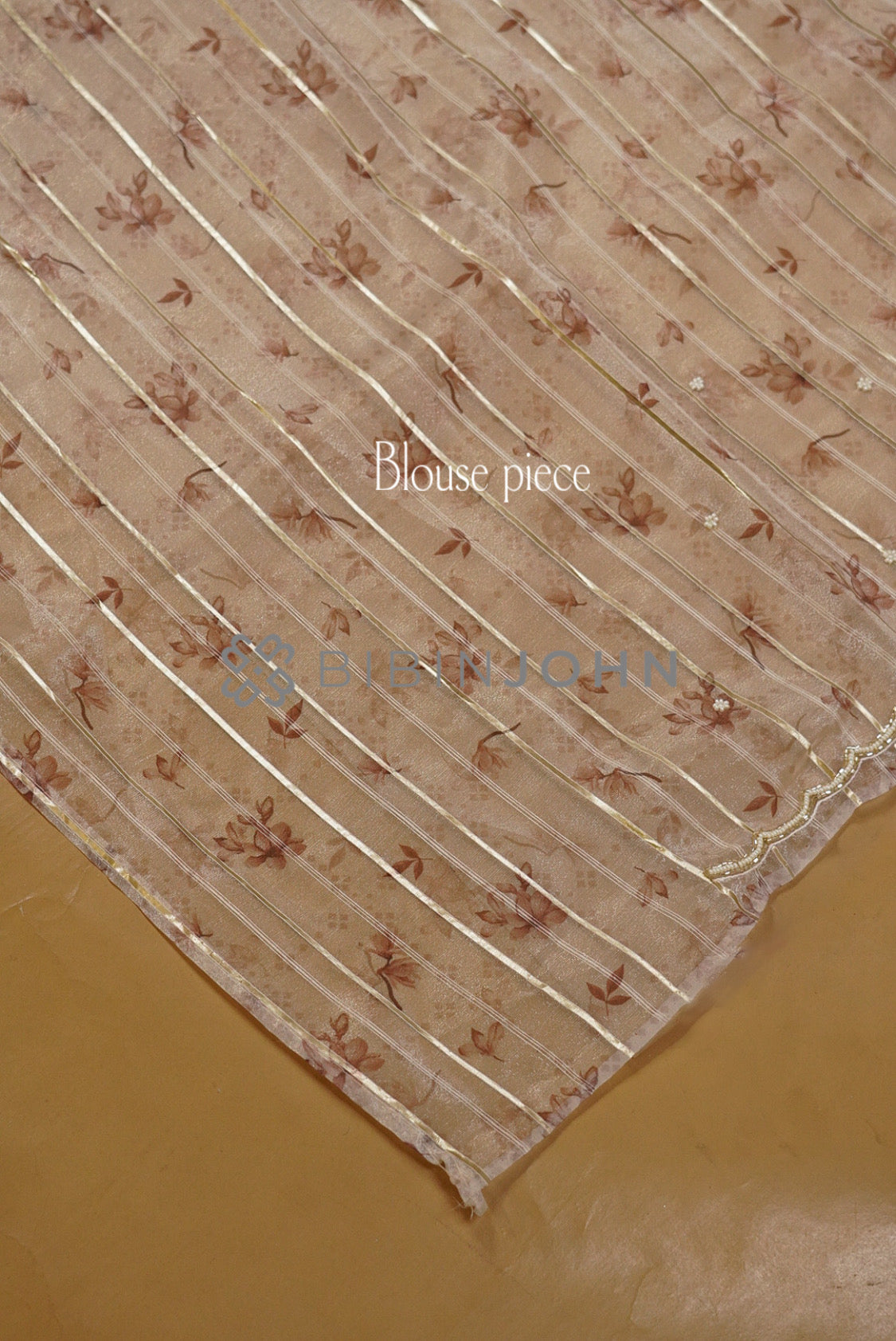 Tissue Handwork Embroidery Saree For Women Pearl Ivory BLOUSE PIECE