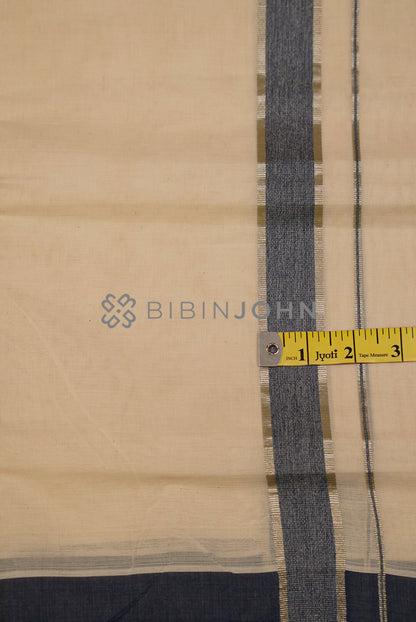 Cotton Dhoti For Men Off White CLOSE VIEW