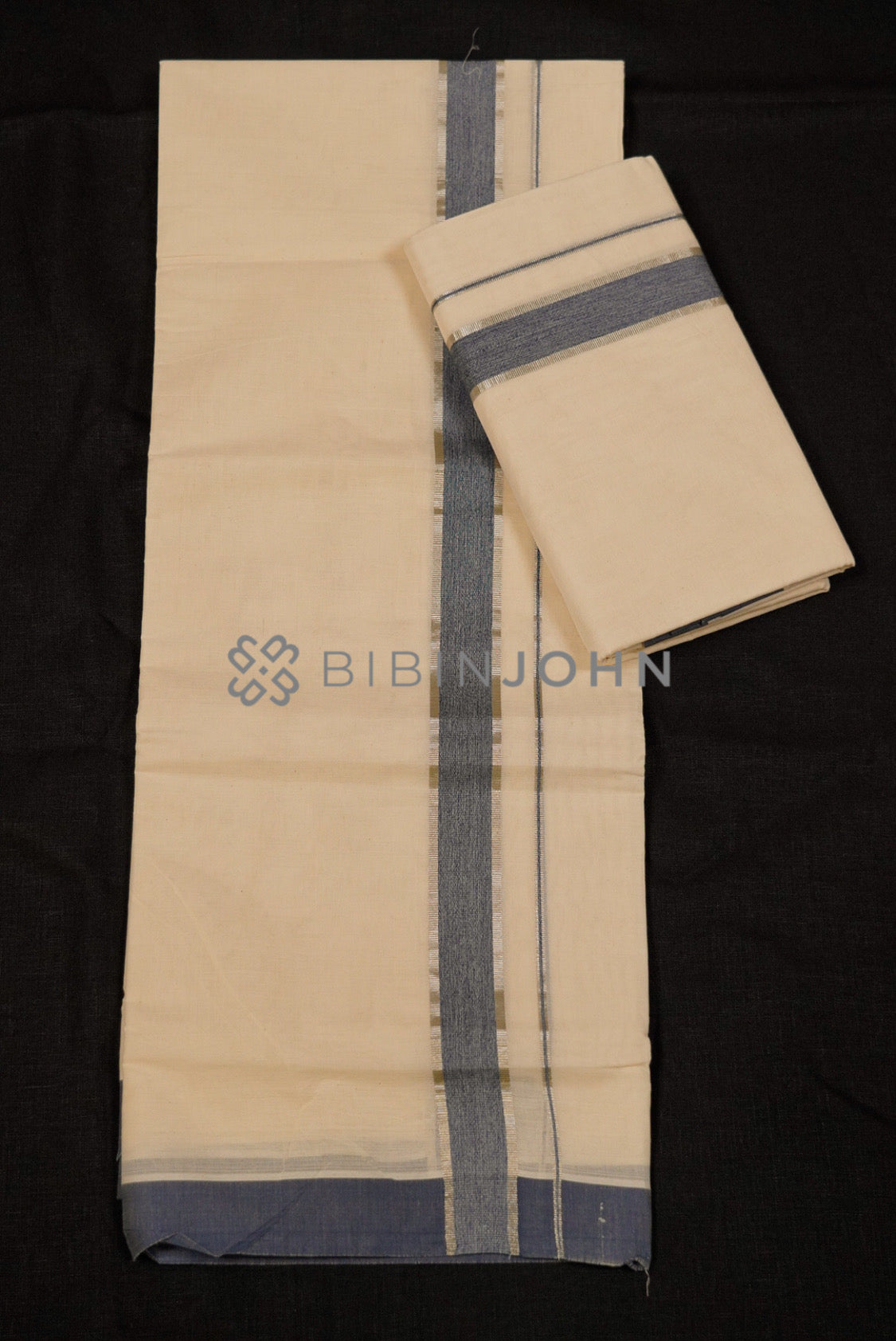 Cotton Dhoti For Men Off White FULL VIEW