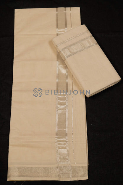 Cotton Dhoti For Men Off White full view.