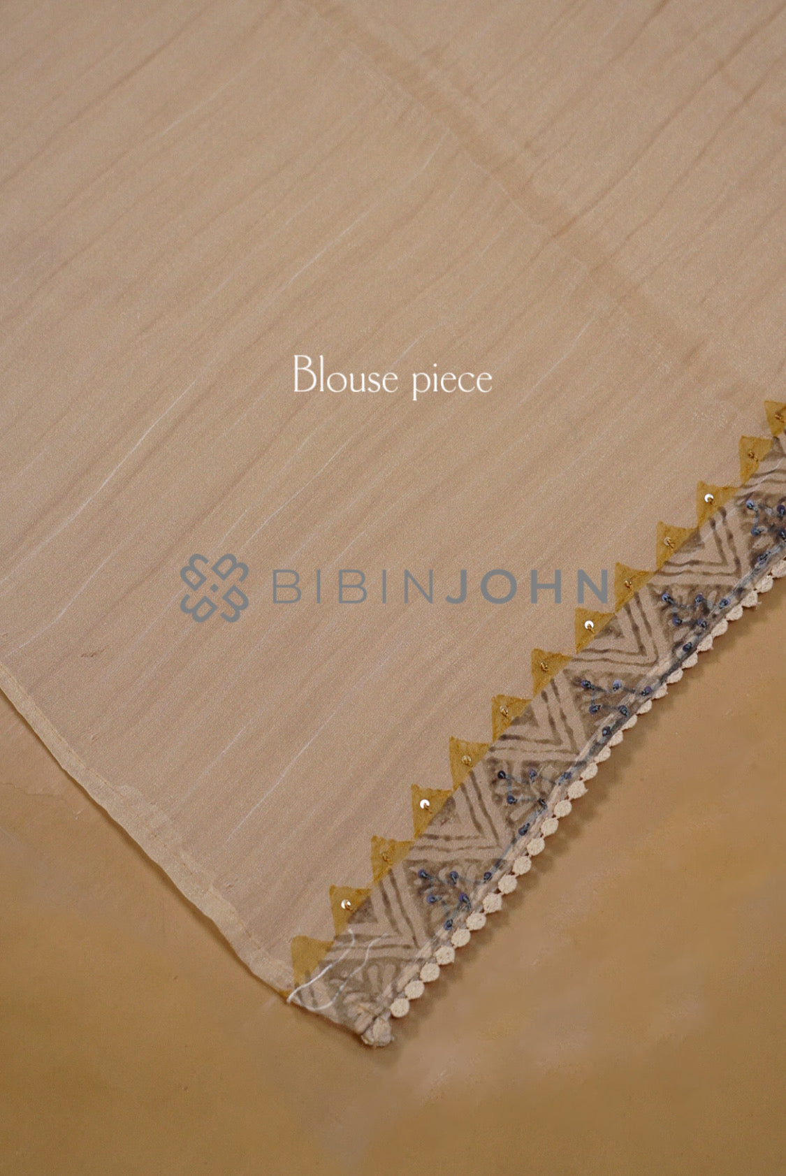 Tissue Organza Embroidery Saree For Women Ivory Cream BLOUSE PIECE