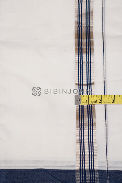 Cotton Dhoti For Men White CLOSE VIEW