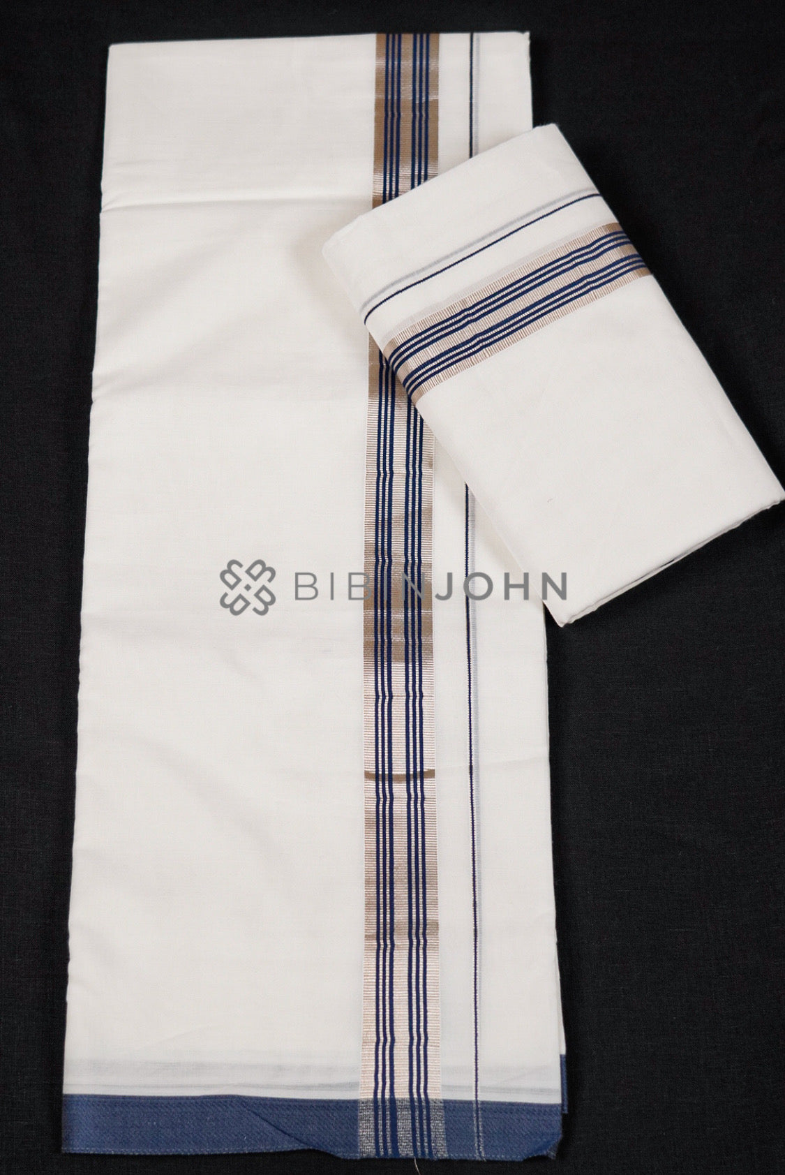 Cotton Dhoti For Men White FULL VIEW