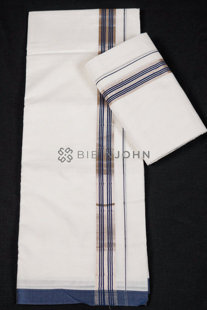 Cotton Dhoti For Men White FULL VIEW