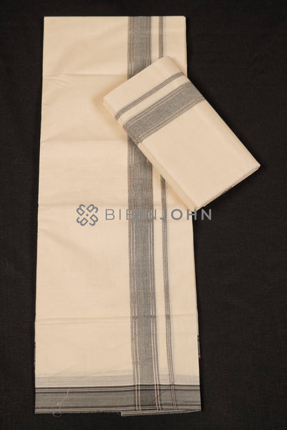 Cotton Dhoti For Men Off White FULL VIEW