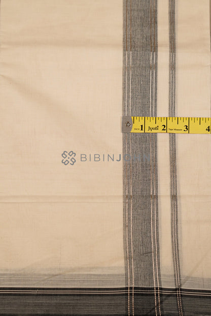 Cotton Dhoti For Men Off White CLOSE VIEW