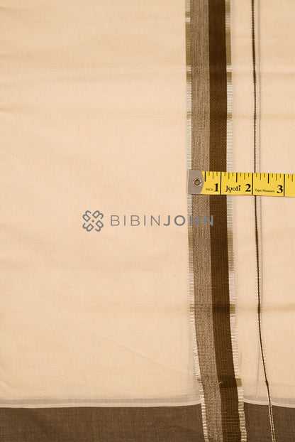 Cotton Dhoti For Men Off White CLOSE VIEW