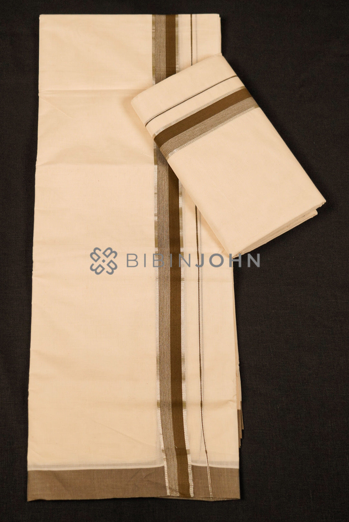 Cotton Dhoti For Men Off White FULL VIEW