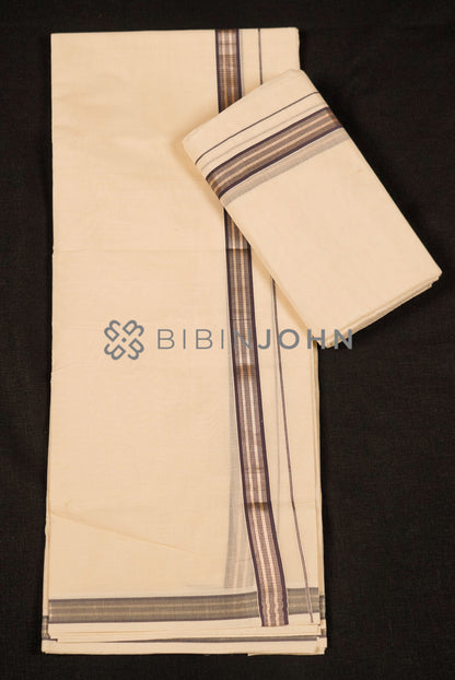 Cotton Dhoti For Men Off White  FULL VIEW