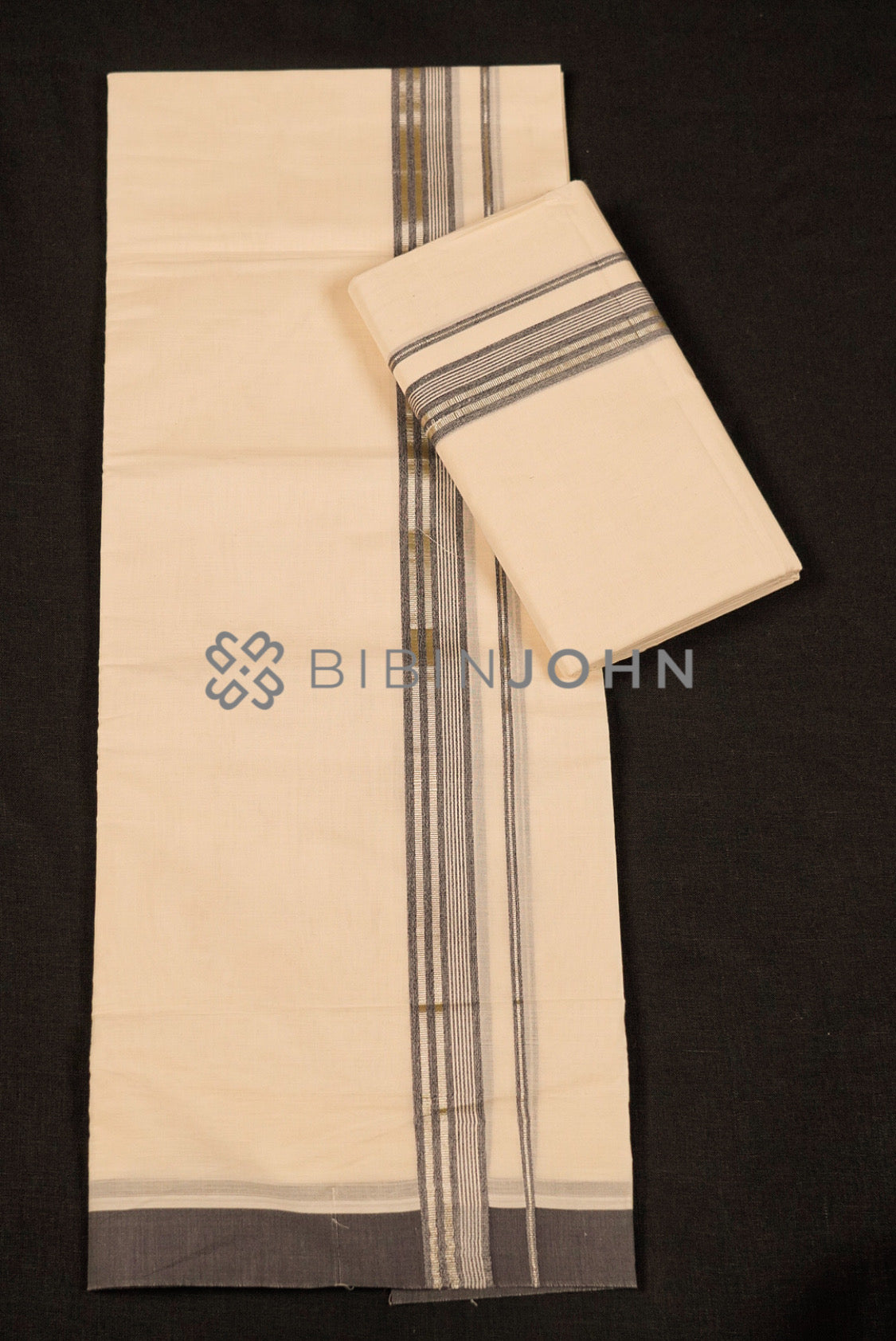 Cotton Dhoti For Men Off White  FULL VIEW