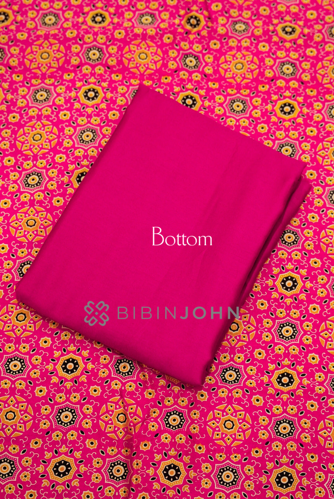 Printed Chanderi Unstitched Salwar Suits Material Rani Pink  BOTTOM