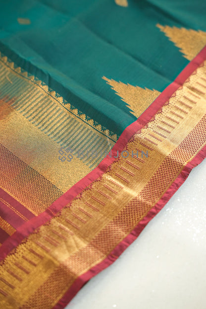 Silk Saree For Women Peacock Green