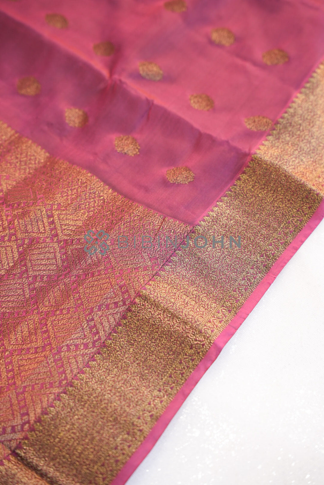 Semi Silk Saree For Women Wine Magenta close view