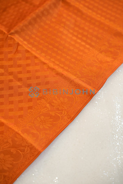 Semi Silk Saree For Women Orange