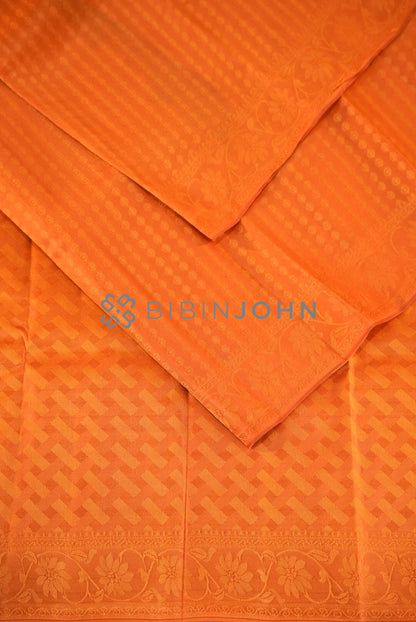 Semi Silk Saree For Women Orange