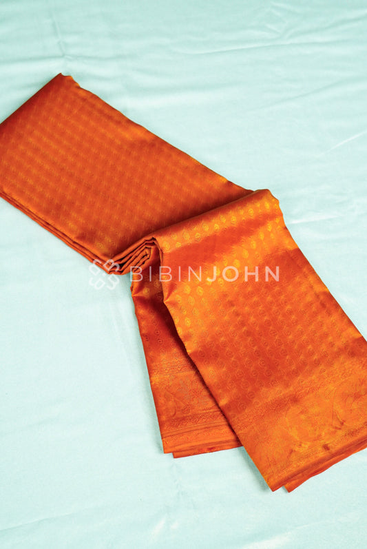 Semi Silk Saree For Women Orange