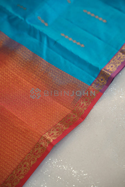 Silk Saree For Women Turquoise Blue