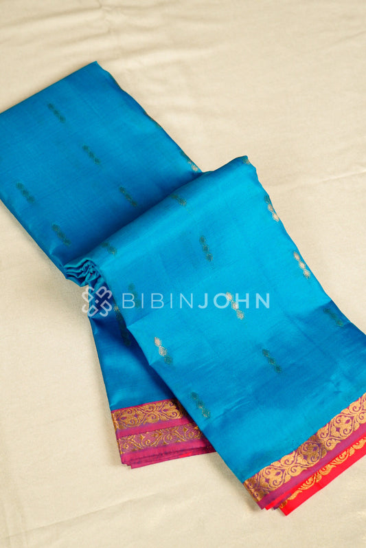 Silk Saree For Women Turquoise Blue 