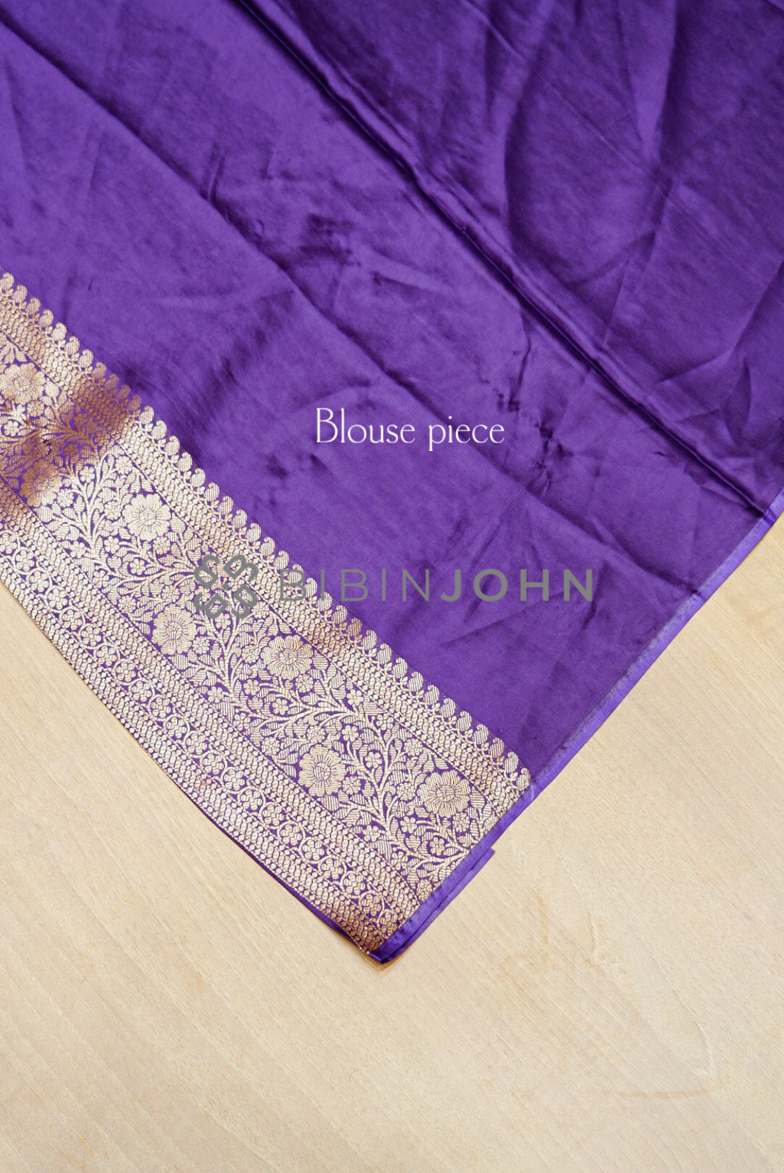 Satin Brocade Saree For Women Rich Deep Purple BLOUSE PIECE