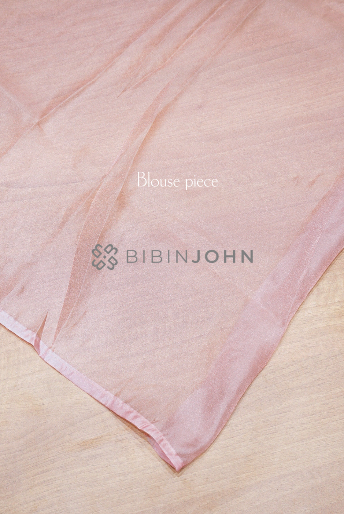 Tissue Organza Embroidery Saree For Women Blush Peach-Pink BLOUSE PIECE