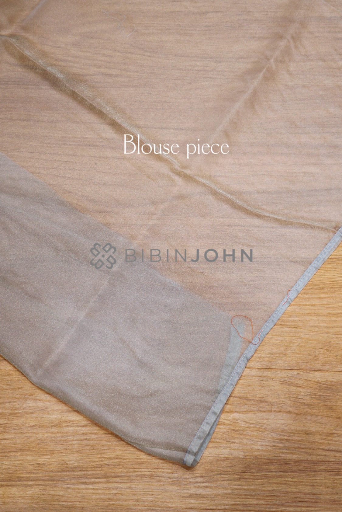 Tissue Organza Embroidery Saree For Women Soft Sage Grey  BLOUSE PIECE