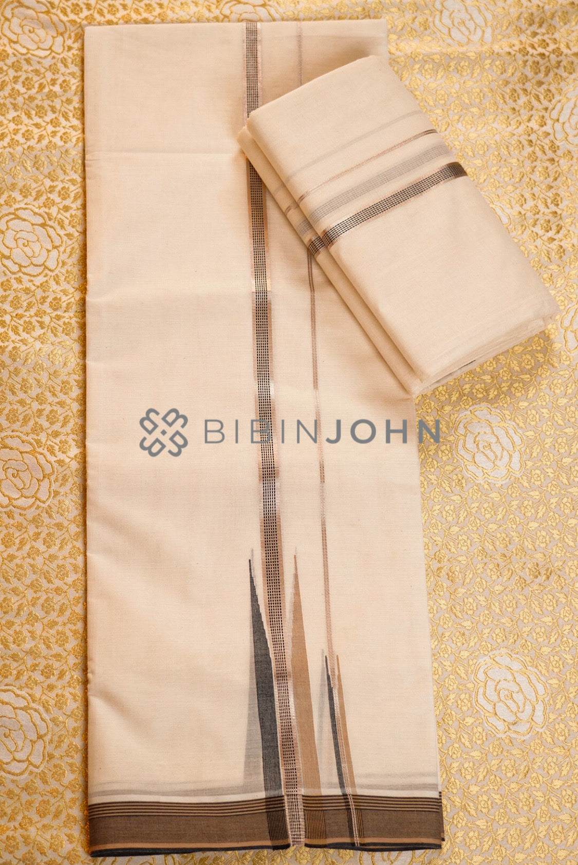 Cotton Dhoti For Men Off White FULL VIEW